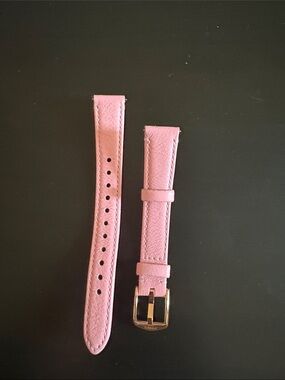 Fossil-Pink Leather Watch Strap with Gold Buckle
